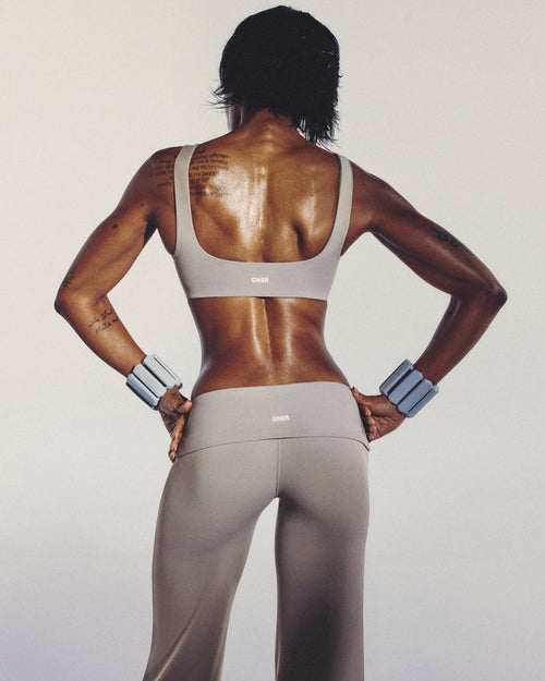 SoftMotion™ Fold Over Mid Rise Straight Leg Bottoms New Branding | Zinc Grey