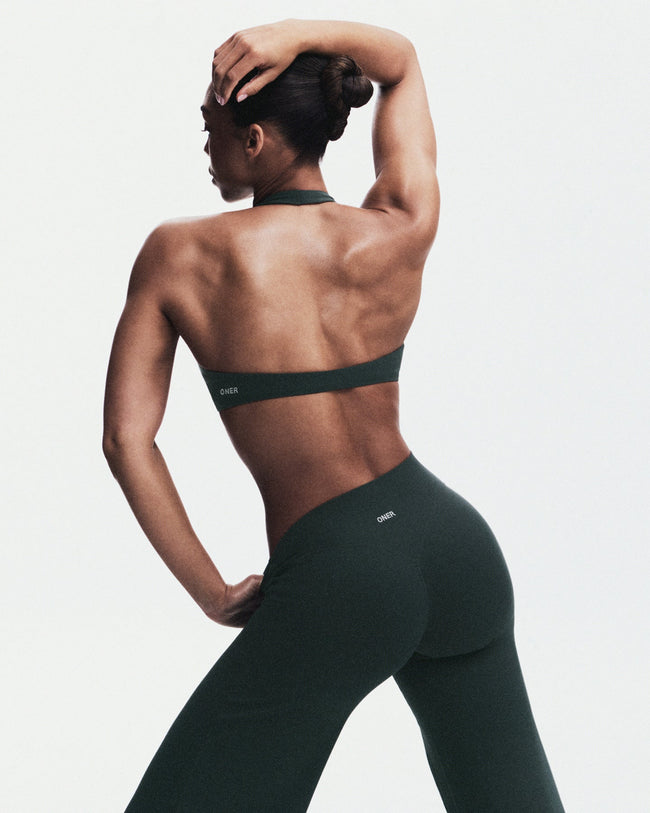 SoftMotion™ Straight Leg Bottoms with Grey Logo | Emerald Noir