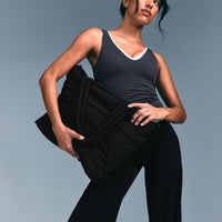 SoftMotion™ Straight Leg Bottoms with Grey Logo | Black