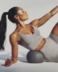 SoftMotion™ Adjustable V Neck Mid Tank Top with Built in Bra Shelf New Branding | Zinc Gray