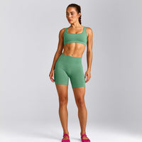 EffortlessLift™ Seamless Mid Rise Shorts New Branding | Frosted Emerald