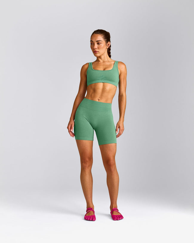 EffortlessLift™ Seamless Mid Rise Shorts New Branding | Frosted Emerald