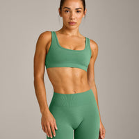 EffortlessLift™ Seamless Square Neck Sports Bra New Branding | Frosted Emerald