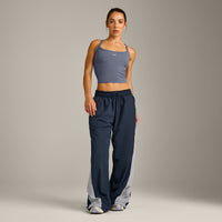 Mellow™ Rib Racer Back Mid Vest with Built in Bra Shelf | Granite Blue