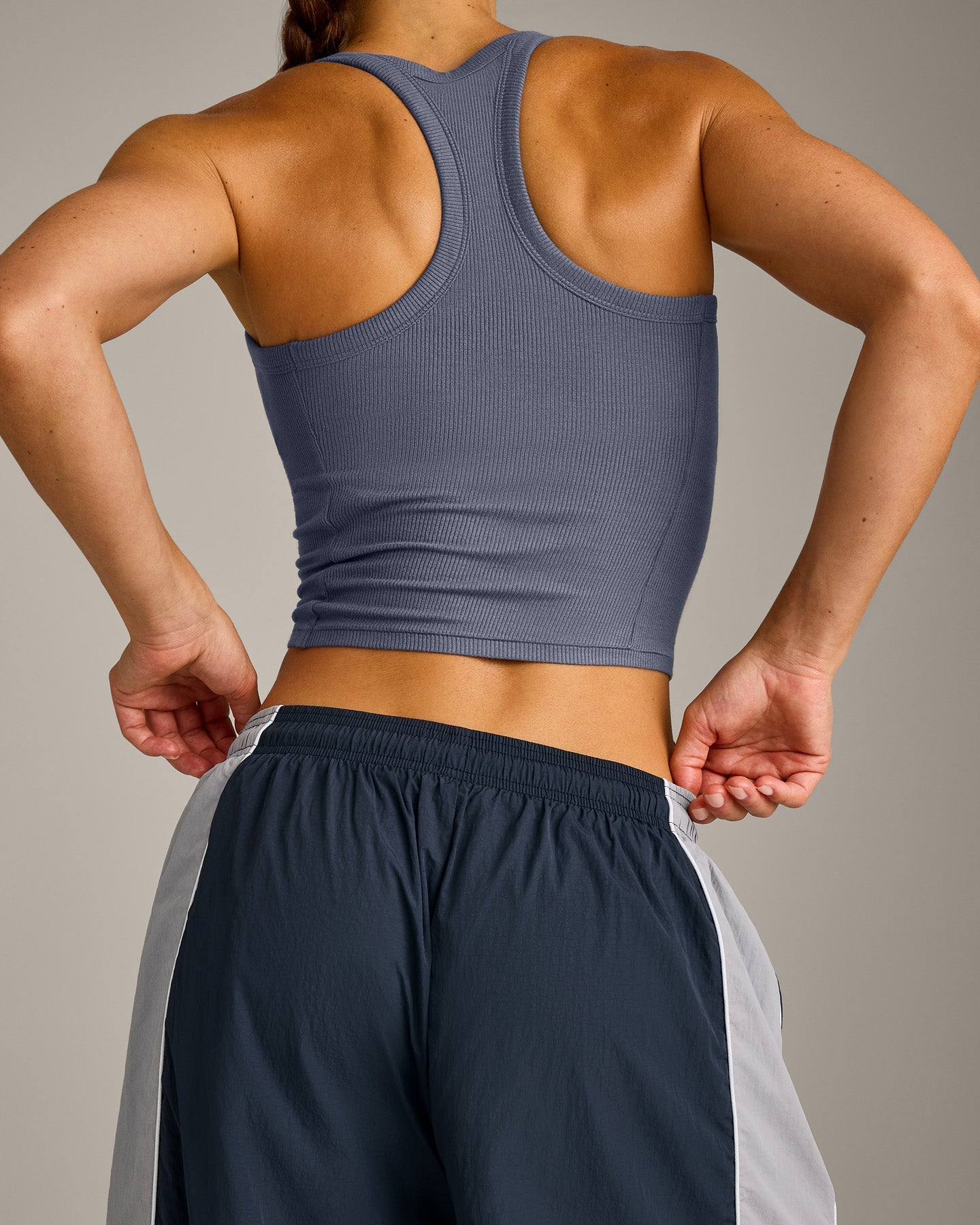Oversized Contrast Piped Woven Straight Leg Track Bottoms | True Blue