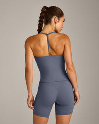 UnifiedMove™ T Back Mid Vest with Built in Bra Shelf New Branding | Granite Blue