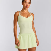 UnifiedMove™ T Back Mid Vest with Built in Bra Shelf New Branding | Meadow Mist Green