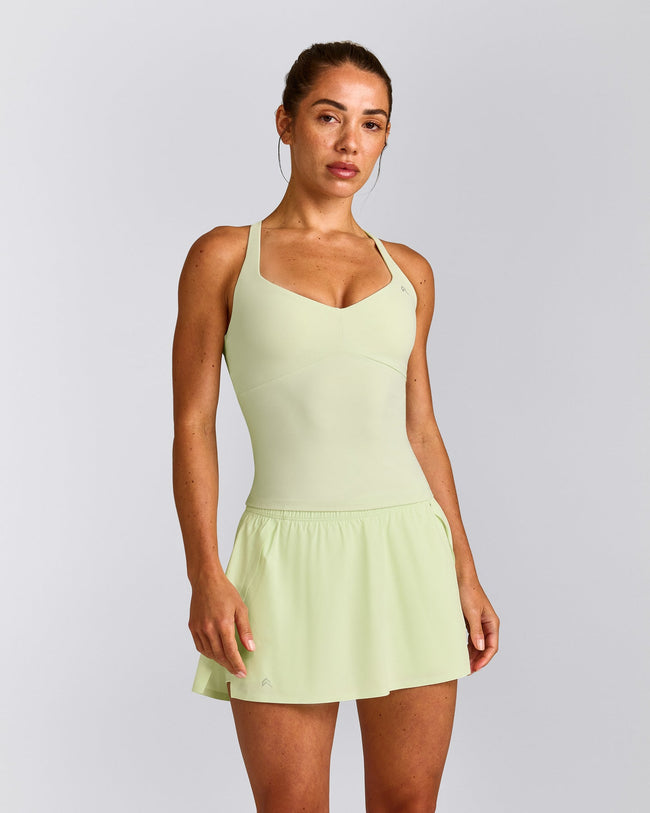 UnifiedMove™ T Back Mid Vest with Built in Bra Shelf New Branding | Meadow Mist Green