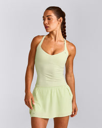 UnifiedMove™ T Back Mid Vest with Built in Bra Shelf New Branding | Meadow Mist Green