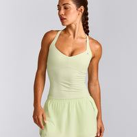 UnifiedMove™ T Back Mid Vest with Built in Bra Shelf New Branding | Meadow Mist Green