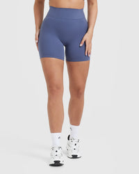 Timeless High Waisted Shorts 6" | Slate Blue