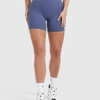 Timeless High Waisted Shorts 6" | Slate Blue