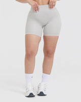 Timeless High Waisted Shorts 6" | Light Grey