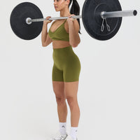 Timeless High Waisted Shorts 6" | Olive Green