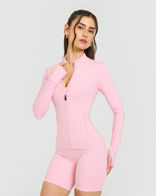 Oner Modal Timeless Jacket with White Logo | Petal Pink