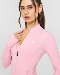 Timeless Jacket with White Logo | Petal Pink