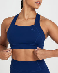 Timeless Wide Strap Sports Bra | Midnight