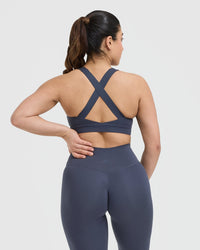 Timeless Wide Strap Sports Bra | True Blue