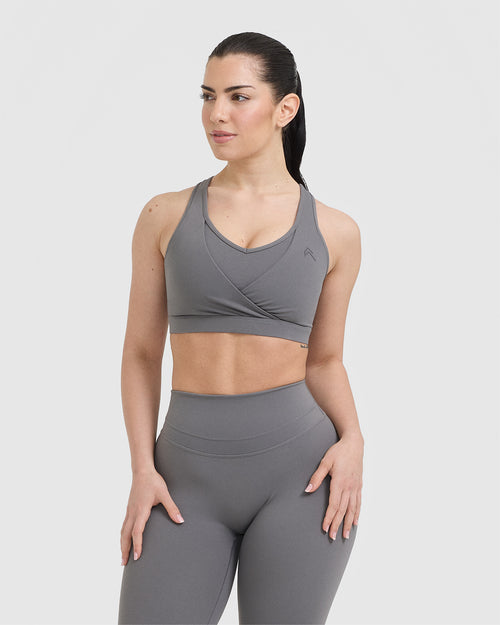 Oner Modal Unified Layered Sports Bra | Ash Grey