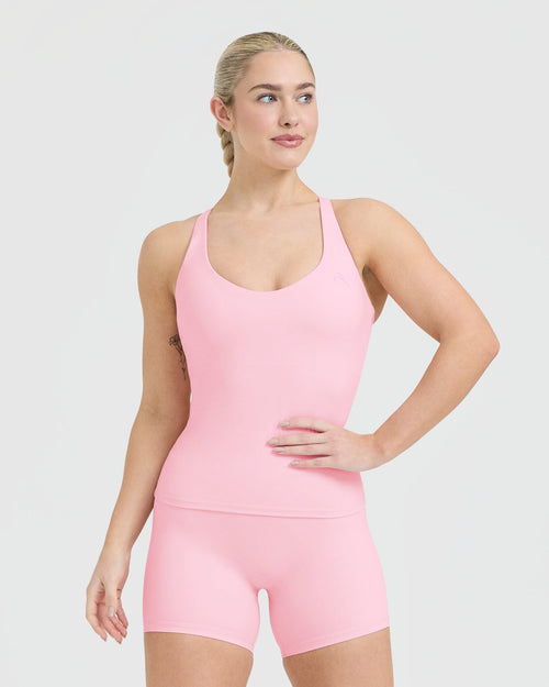 Oner Modal Unified V-Neck Cross Back Vest | Petal Pink