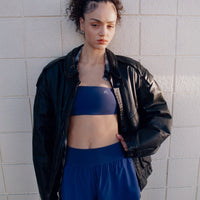 UnifiedMove Micro Bandeau Bralette with Reflective Logo | Varsity Blue