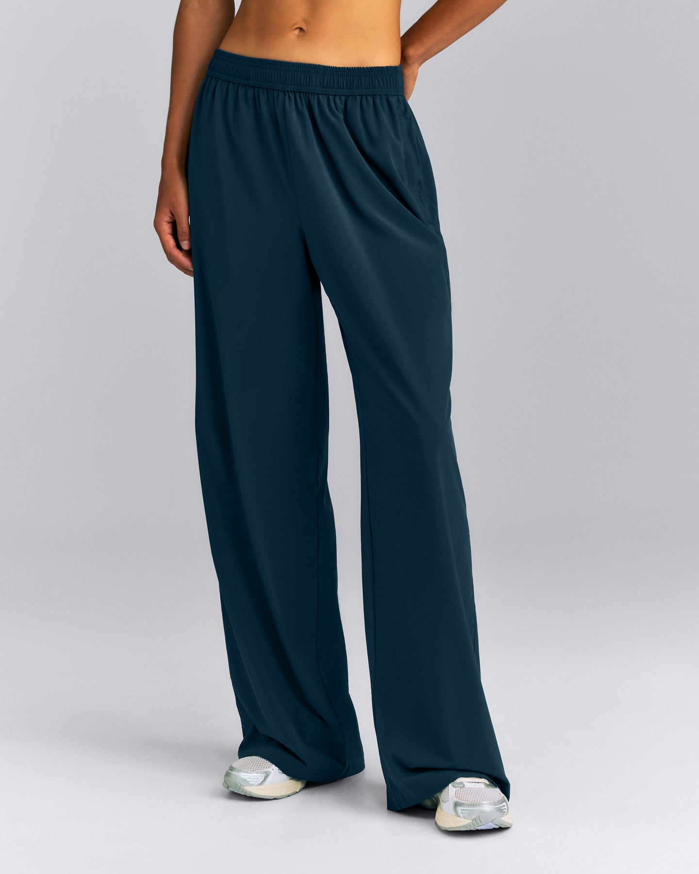AirMove™ Straight Leg Drawcord Trousers | Oil Blue