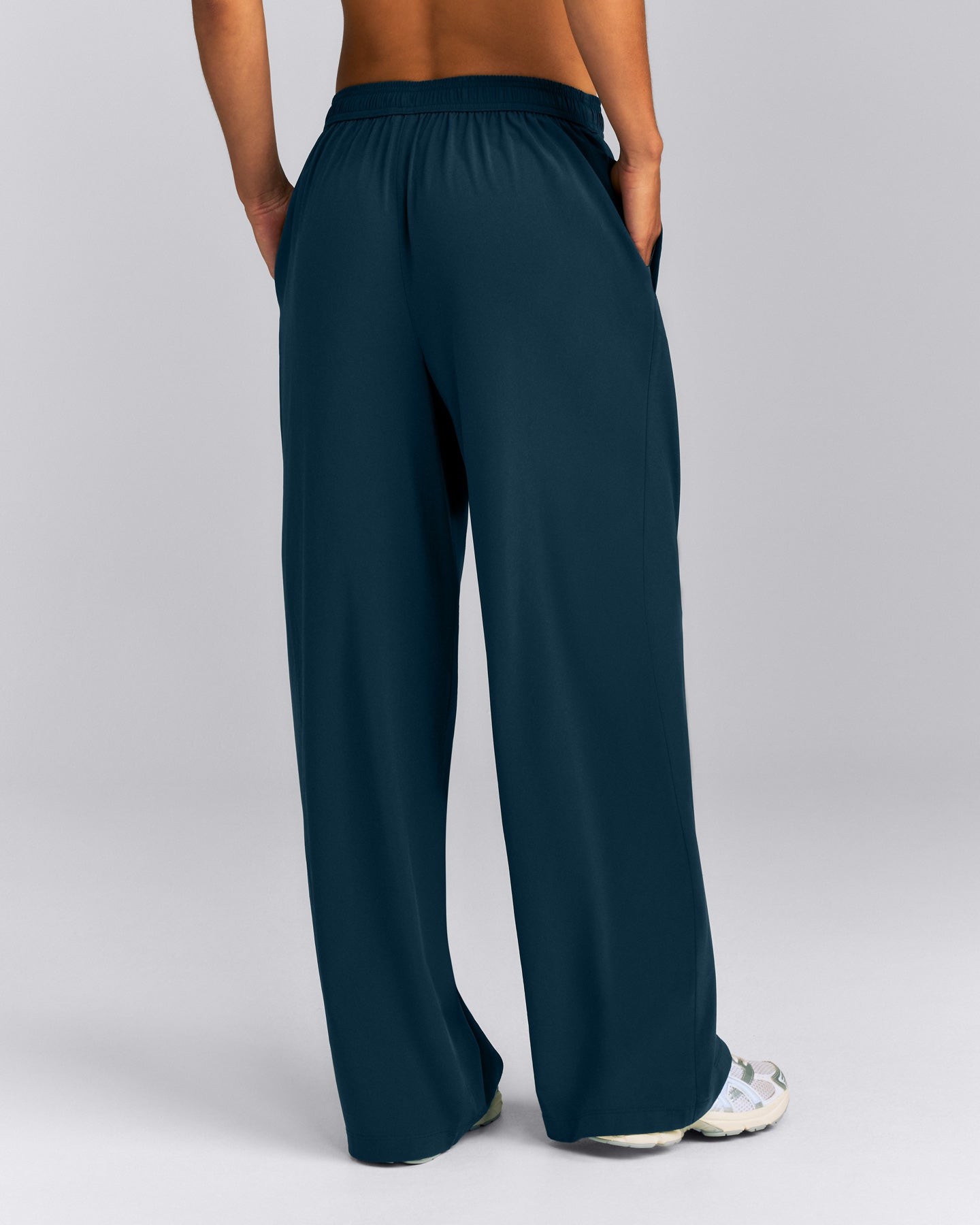 AirMove™ Straight Leg Drawcord Trousers | Oil Blue