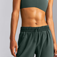 AirMove™ Straight Leg Drawcord Trousers | Shadow Green