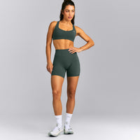 UnifiedMove™ High Waist Shorts 6" New Branding | Shadow Green