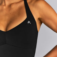 UnifiedMove™ T Back Mid Vest with Gel Pockets and Built in Bra Shelf | Black