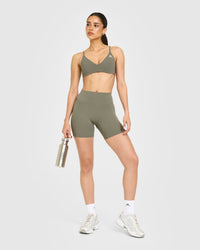 EasyLift™ Ultra Minimal Bralette with White Logo | Alpine Green