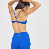 EasyLift™ Ultra Minimal Bralette with White Logo | Cobalt Blue