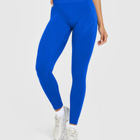 EnhanceLift™ Seamless Leggings with White Logo | Cobalt Blue