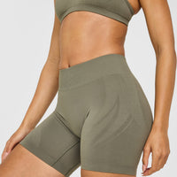 EnhanceLift™ Seamless Shorts with White Logo | Alpine Green