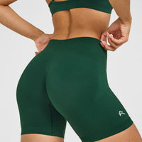 EnhanceLift™ Seamless Shorts with White Logo | Racing Green