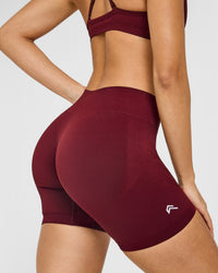 EnhanceLift™ Seamless Shorts with White Logo | Rosewood