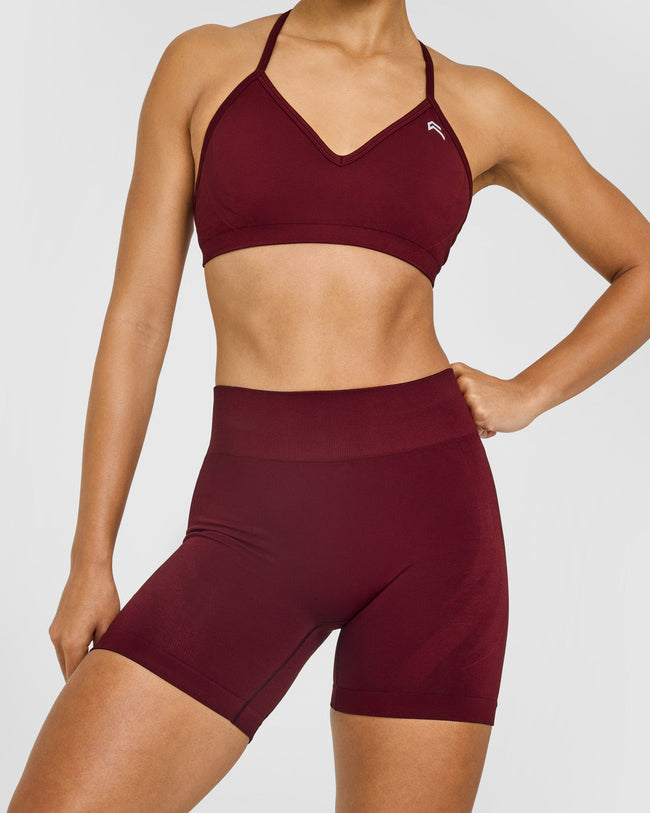 EnhanceLift™ Seamless Shorts with White Logo | Rosewood