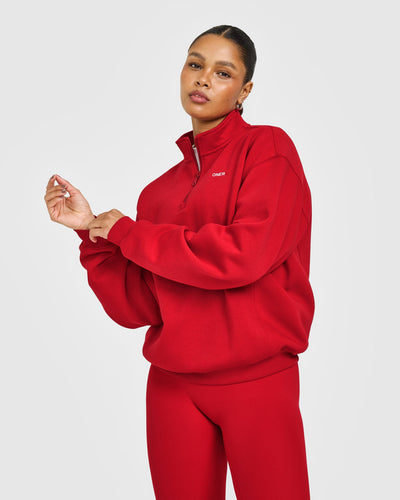 Foundations 1/4 Zip Sweatshirt | Toasted Red