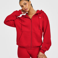 Foundations Zip Through Hoodie | Toasted Red