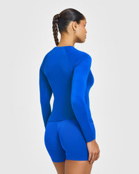 Go To Seamless Fitted Long Sleeve Top | Cobalt Blue