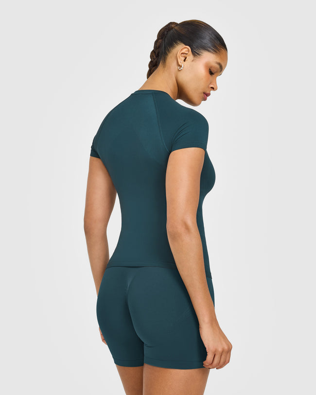 Go To Seamless Fitted Top | Oil Blue