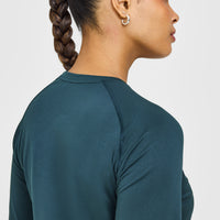 Go To Seamless Loose Long Sleeve Top | Oil Blue