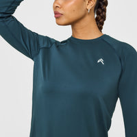 Go To Seamless Loose Long Sleeve Top | Oil Blue