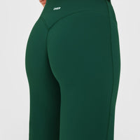 SoftMotion™ Straight Leg Bottoms with White Logo | Dark Racing Green