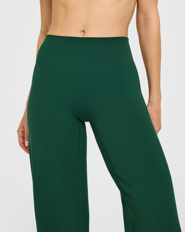 SoftMotion™ Straight Leg Bottoms with White Logo in Dark Racing Green ...