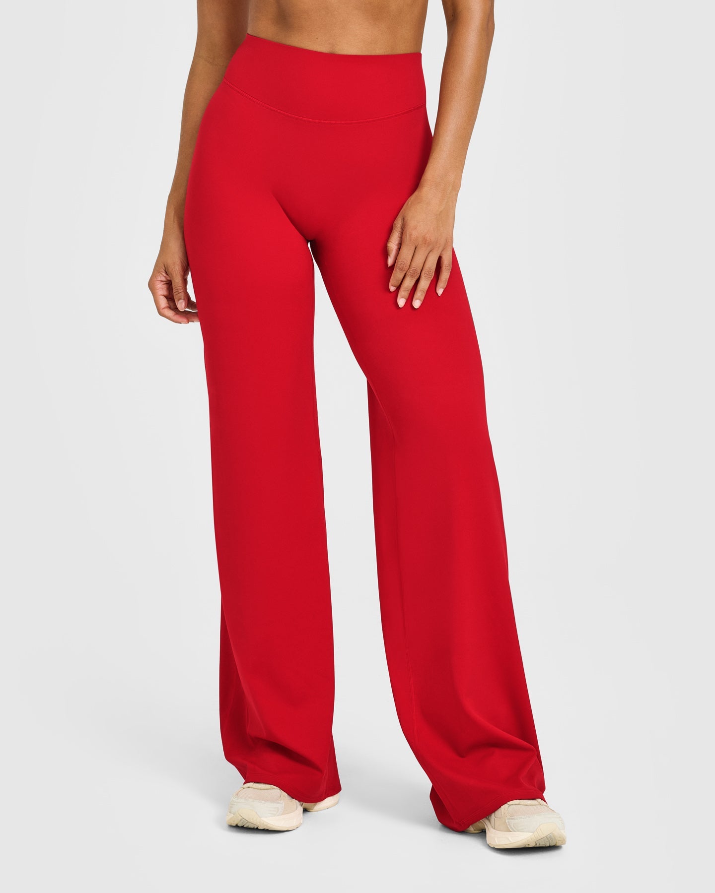 SoftMotion™ Straight Leg Bottoms with White Logo | Light Toasted Red