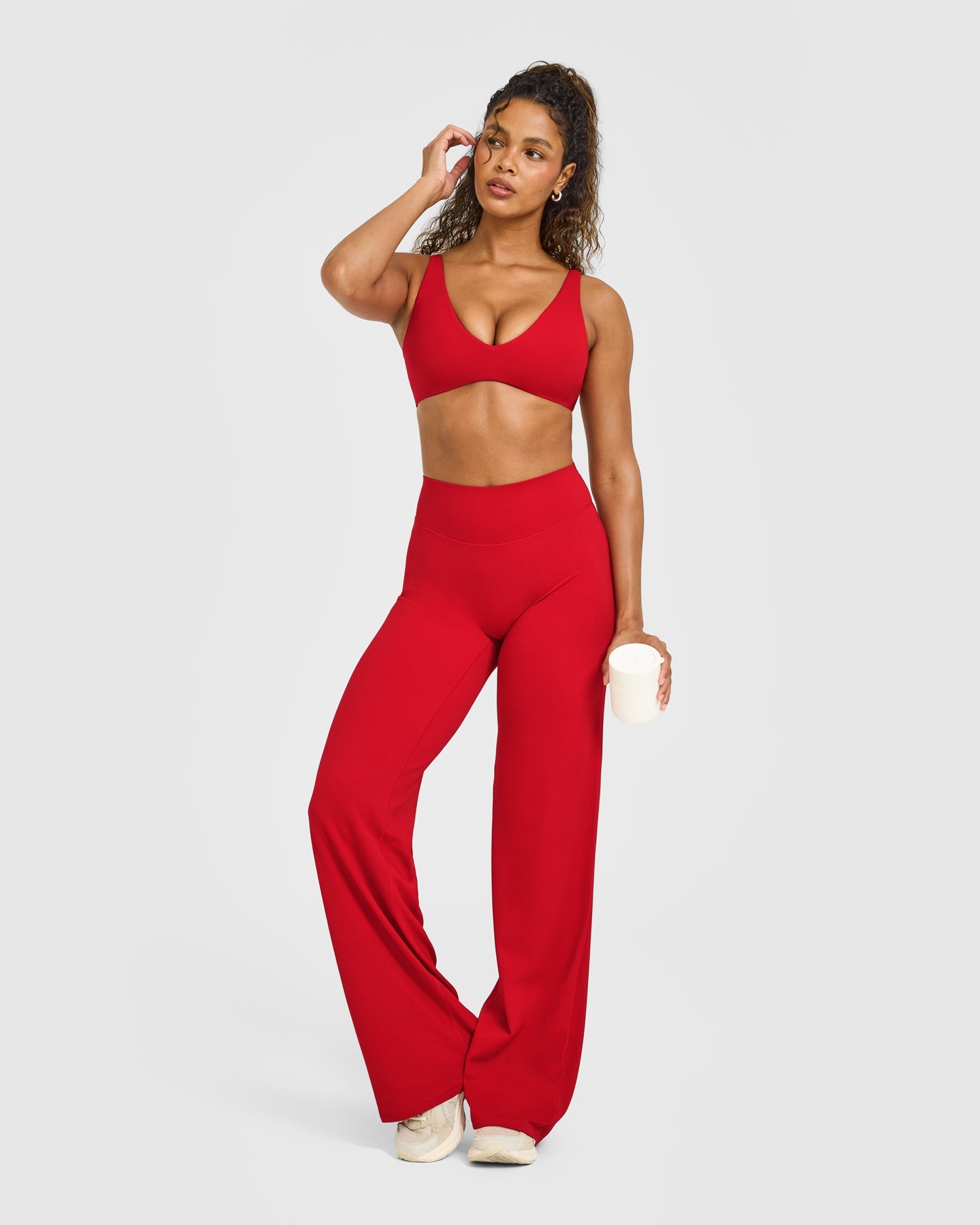 SoftMotion™ Straight Leg Bottoms with White Logo | Light Toasted Red