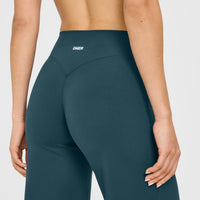 SoftMotion™ Straight Leg Bottoms with White Logo | Oil Blue