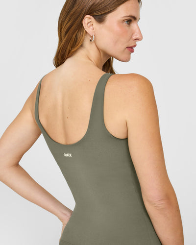 SoftMotion™ Scoop Neck Vest with White Logo | Alpine Green