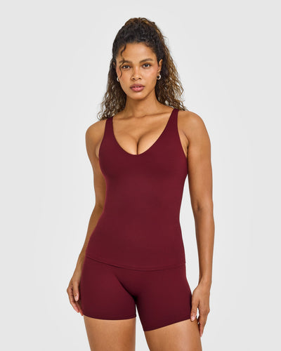 SoftMotion™ Scoop Neck Vest with White Logo | Light Rosewood